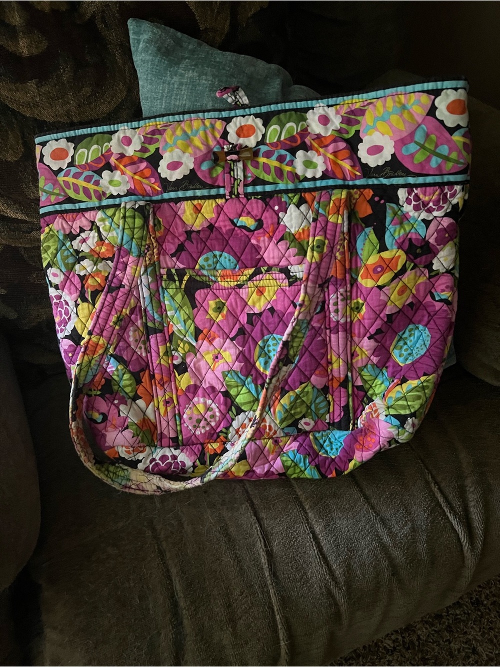 Vera Bradley Floral Quilted Tote in Pink and Multicolor